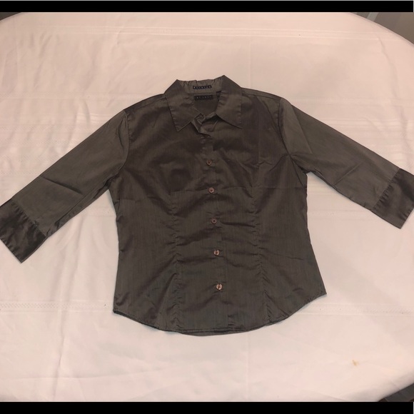 At Last Women’s charcoal button-down - Picture 2 of 8